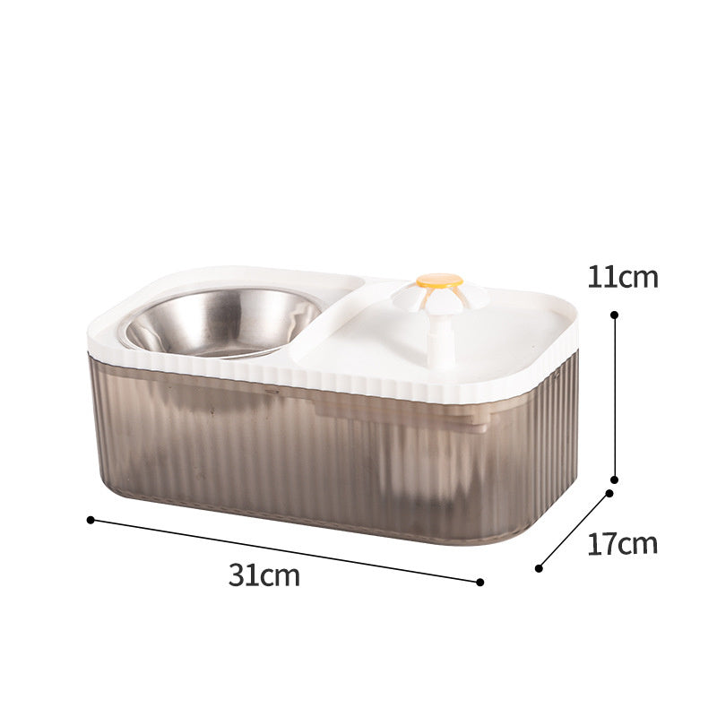 Cat Automatic Feeder Large Capacity Small Flower Water Fountain