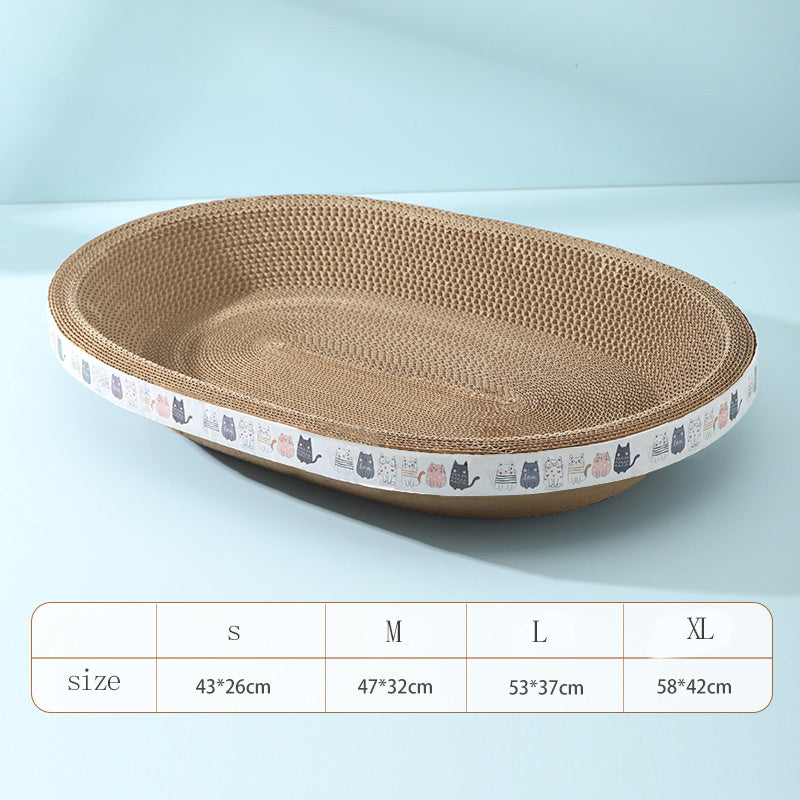 Cat Scratch Bed Oval Cat Scratcher Cardboard 2 In 1 Cat Scratch Pad Bowl Nest For Indoor Cats Round Lounger Couch For Cat Kitten Grinding Claw Stress Relief Furniture Protection