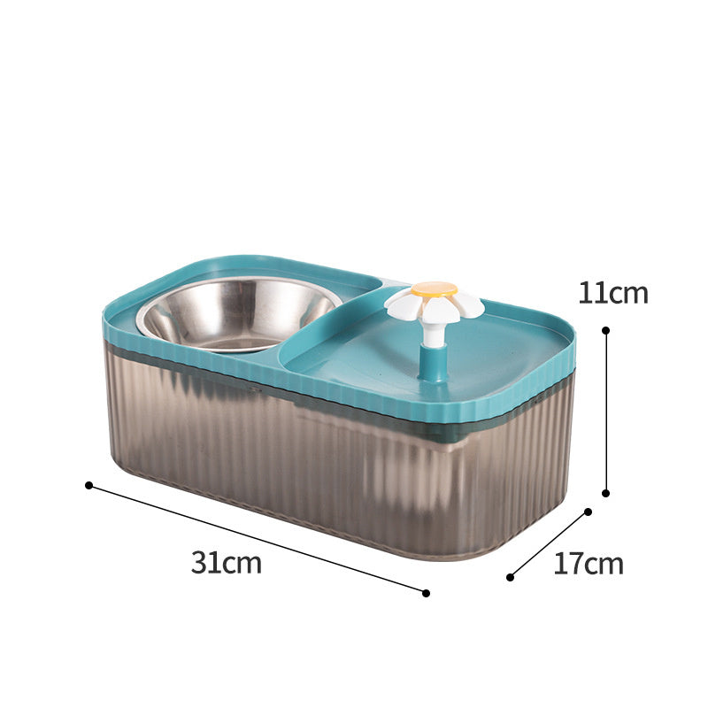 Cat Automatic Feeder Large Capacity Small Flower Water Fountain