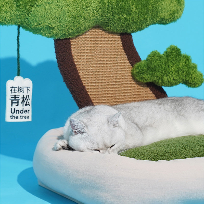 Pet Green Pine Tree Shape Cat Litter To Keep Warm Without Dropping Flakes