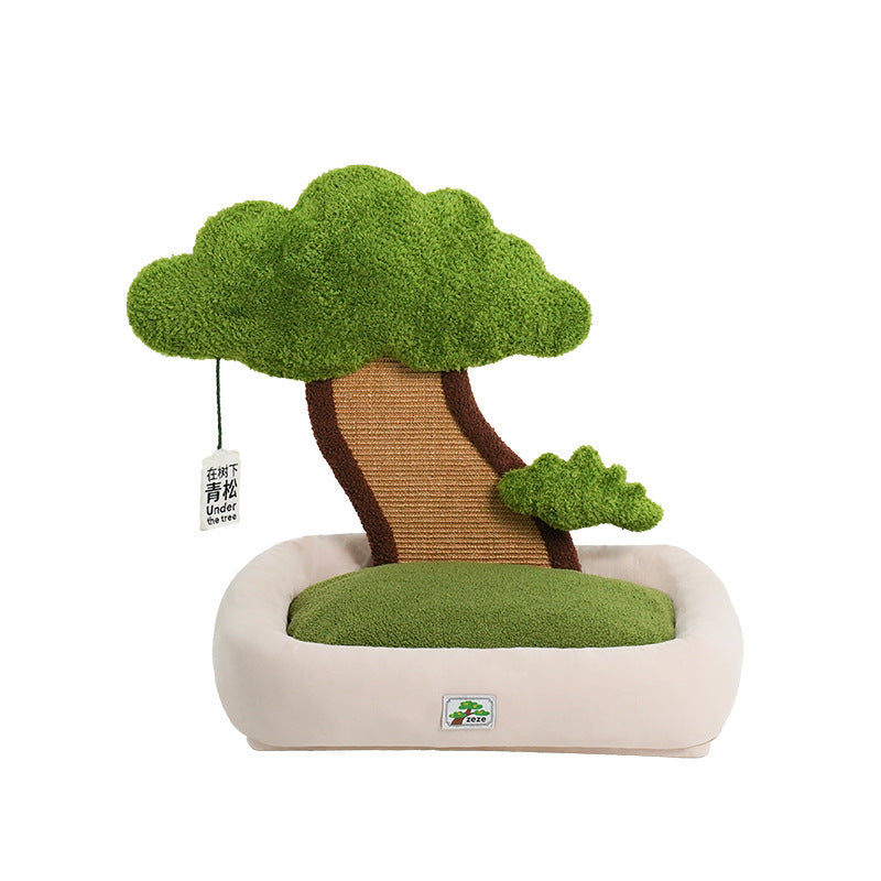 Pet Green Pine Tree Shape Cat Litter To Keep Warm Without Dropping Flakes