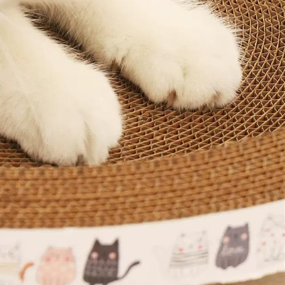 Cat Scratch Bed Oval Cat Scratcher Cardboard 2 In 1 Cat Scratch Pad Bowl Nest For Indoor Cats Round Lounger Couch For Cat Kitten Grinding Claw Stress Relief Furniture Protection