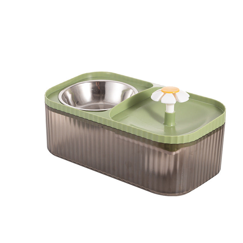 Cat Automatic Feeder Large Capacity Small Flower Water Fountain