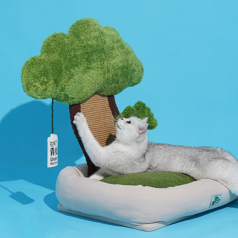 Pet Green Pine Tree Shape Cat Litter To Keep Warm Without Dropping Flakes