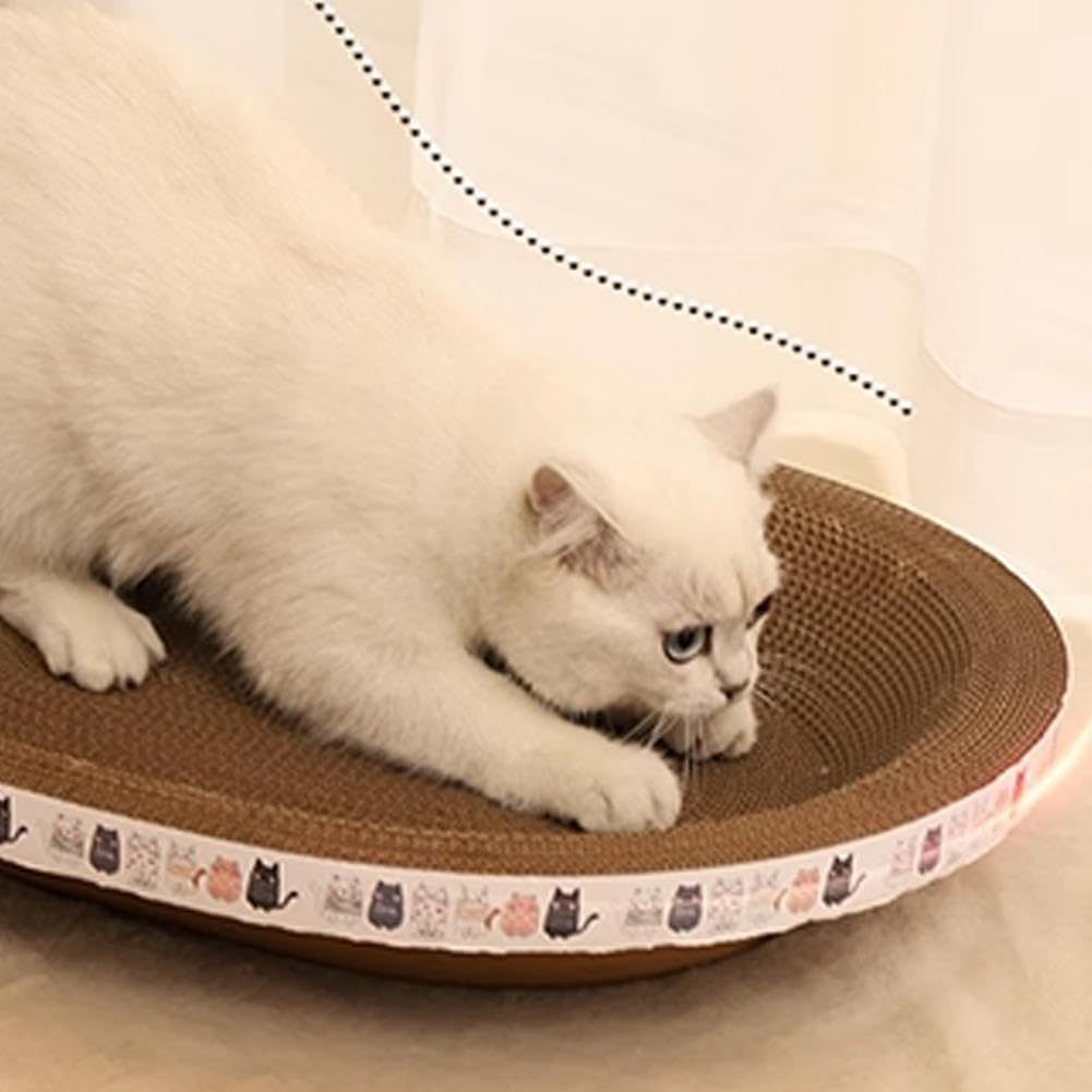 Cat Scratch Bed Oval Cat Scratcher Cardboard 2 In 1 Cat Scratch Pad Bowl Nest For Indoor Cats Round Lounger Couch For Cat Kitten Grinding Claw Stress Relief Furniture Protection